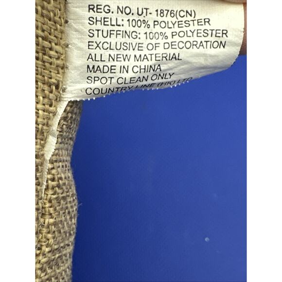 Retro Owl Pillow Embroidered "Welcome Fall" Burlap Cottage Boho Autumn Decor - Picture 5 of 9